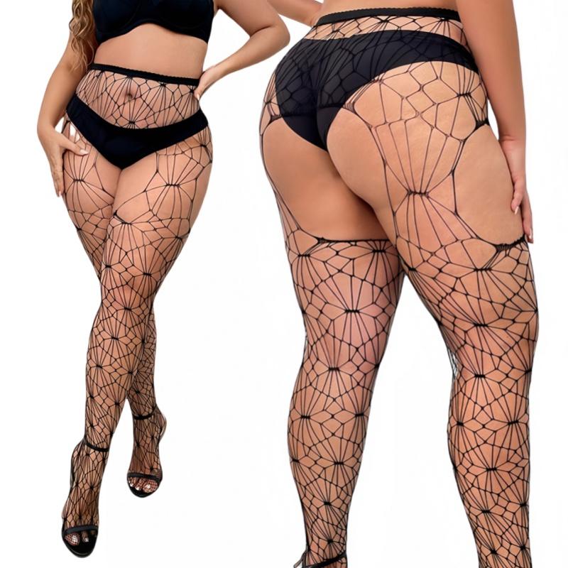 Женские чулки в сеточку больших размеров с высокой посадкой, колготки с поясом для чулок, нижнее белье, колготки 5XXXL