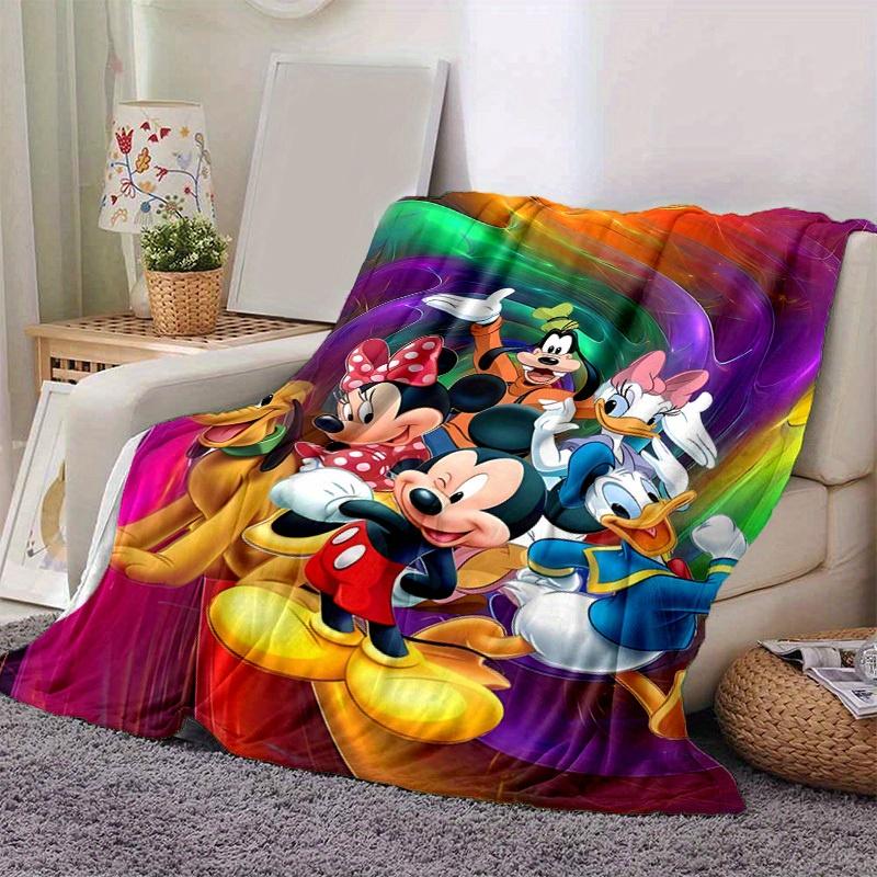 1pc Colorful Cartoon Characters Blanket, Perfect for Home Decor, Gift Idea, Suitable for All Seasons, Vibrant Mickey Mouse, Minnie Mouse, Pl