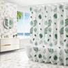 PEVA Waterproof Shower Curtain Mildew Bathroom Solid Curtain Wave Window Tulle Home Luxury with Hooks  Heavy S Fold Wavy Shower