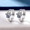 Korean Style Cat Paw Blue Diamond Ear Cuffs and Earrings: Cute Heart for Students and Christmas