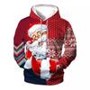 Yevropa va Amerika Yangi Rojdestvo Xudisi Erkaklar 3D Santa Klaus Bosilgan Xudi Kuzgi Uzun Qo'lli Sviter