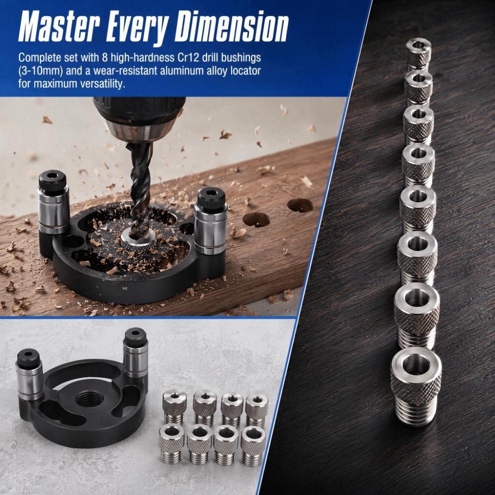 Aluminum Alloy Drill Guide Locator Vertical Design Vertical Self Centering Jig Woodworking