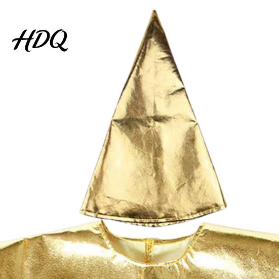 Conical Hat Star Costume Set Silver/Gold Nativity for Kids Christmas Scene Festival Shape Cosplay Outfits Sunday School Church Supply Shiny