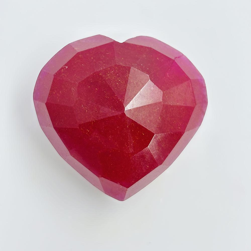 Natural Red Ruby Loose Gemstone Heart Cut 166.89 ct Dyed for Jewelry Making and Gem Collections