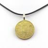 Stones and Minerals. Necklace Coin Spain 1 Peseta Juan Carlos I Black Cord.