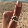 Creative Silver Color Hand Hug Rings Creative Love Hug Adjustable Opening Rings for Women Men Jewelry Gift