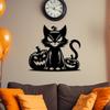 Cat Silhouette Wall Decoration Metal Art Decor Compact Decorative Cute Halloween Artwork