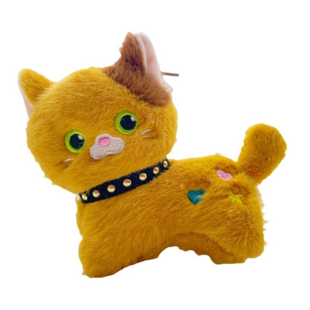 Girl Heart Simulation Kitten Pendant Soft Stuffed Plush Cat Key Chain Hanging Accessory