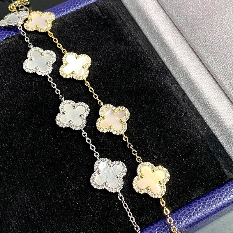 Zircon Flower Shell Pendant Bracelet Light Luxury Simple Temperament Jewelry Niche High Sense Versatile Jewelry Women