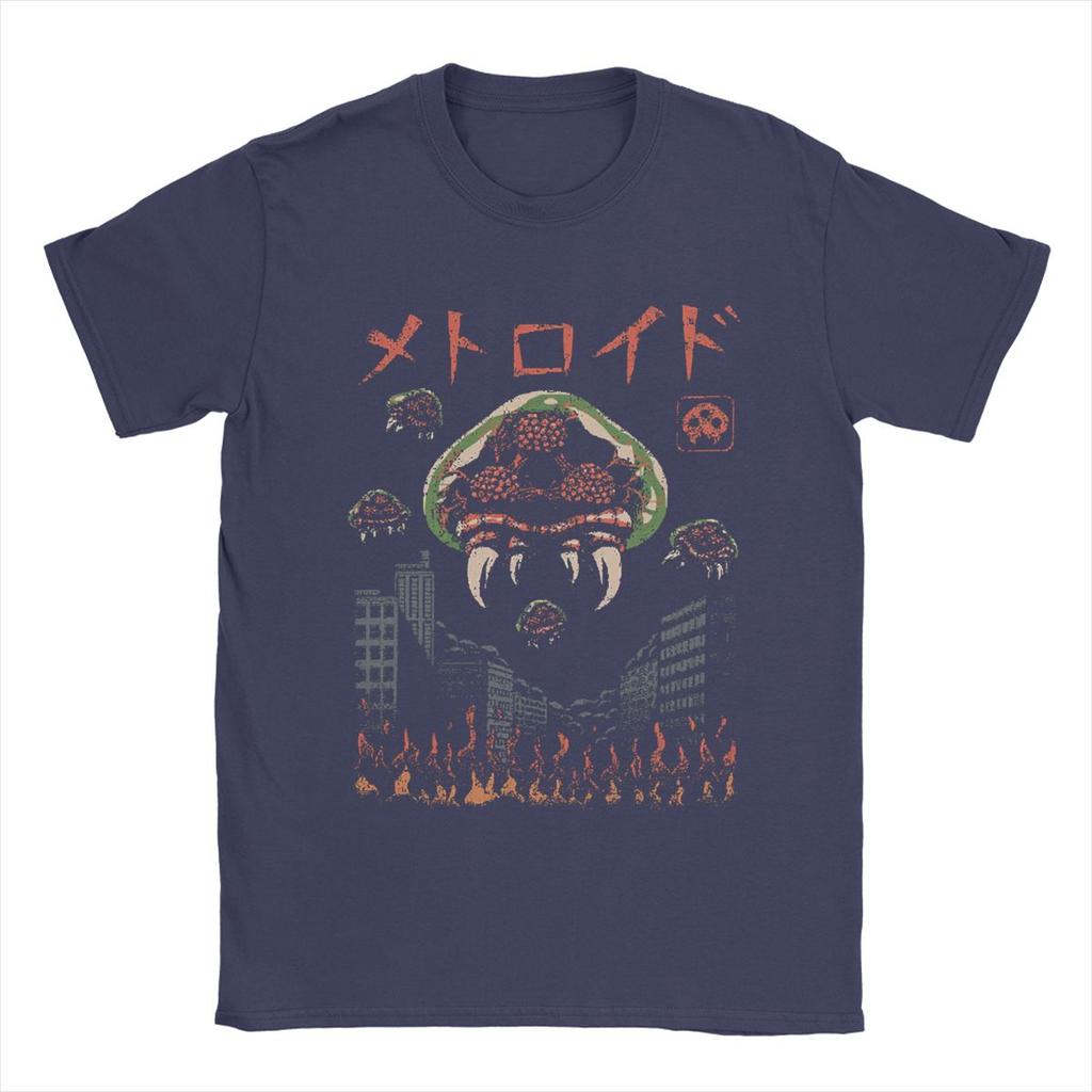 Футболка Parasitic Kaiju Super Metroid для мужчин, игровая креативная футболка из чистого хлопка, футболки с коротким рукавом, топы с графическим принтом