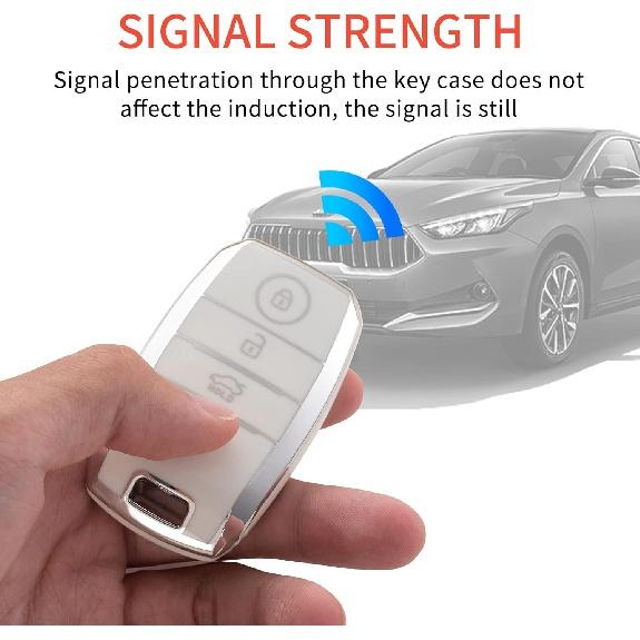 Чехол для брелока Kia с брелком, мягкий чехол для ключей из ТПУ, подходит для Kia Forte Koup NIRO Optima Rio Sorento Soul Sportage Smart 2 3 4 кнопки