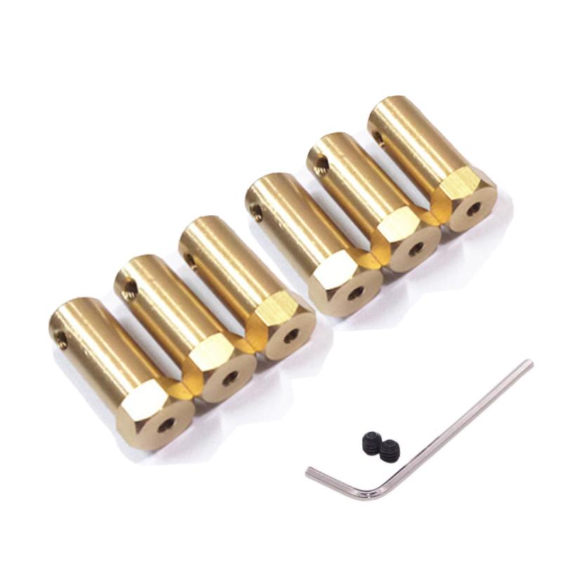 Hex Brass Shaft Coupling Bore 3/4/5/6/7/8mm Length:30mm Motor Connector for Car Wheels Tires RC Car DC Motor DIY Robot
