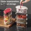 Коробка для хранения специй, банка для приправ, пищевая, без BPA, большая емкость, прозрачный, штабелируемый, герметичный органайзер для специй