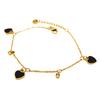 [Q2431] - Designer Steel Bracelet 'Love' Black Gold - Heart 7 Mm