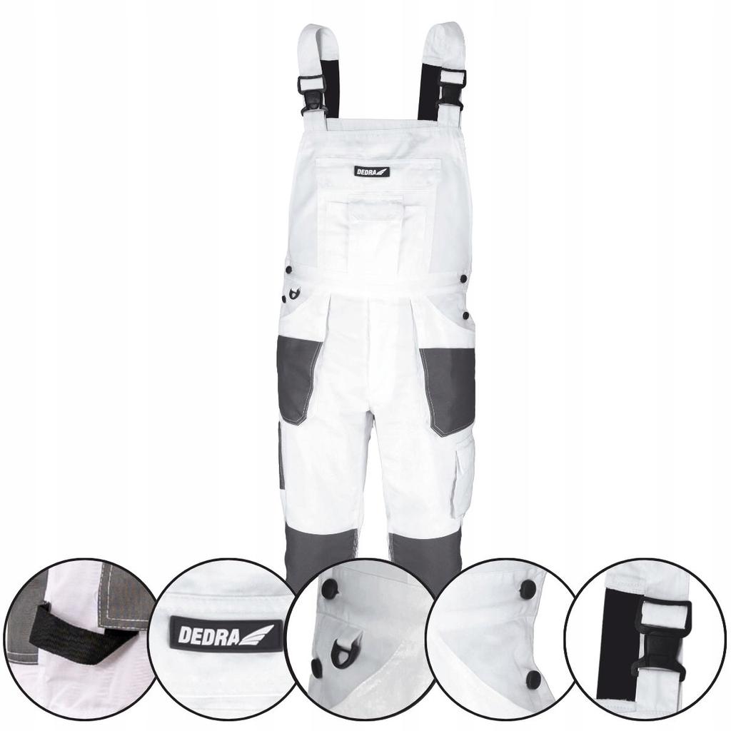 Protective Work Trousers Dungarees Dedra Size Painting White 1 Pc
