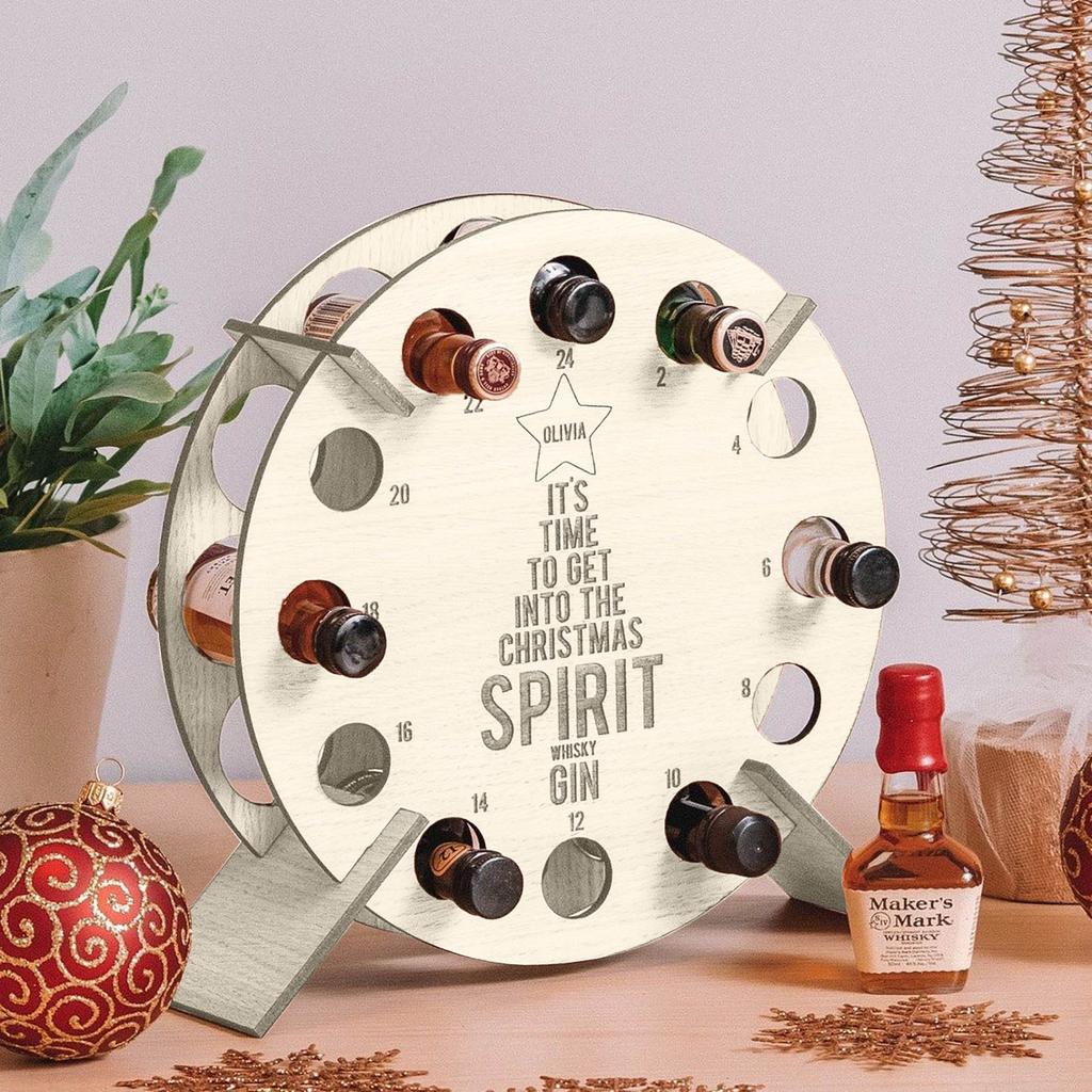 Christmas Advent Calendar Wooden Christmas Tree Bottle Holder Beer Rack Christmas Countdown Christmas Tree Wine Bottle Rack