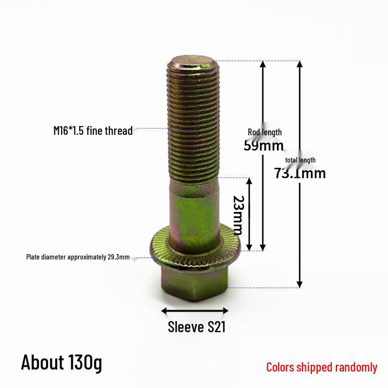 130 Rear Axle High-Strength Flange Bolt with Anti-Loosening Disc, Coarse Threads 10 & 12