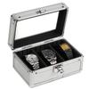 Custom Aluminum Alloy Watch Box with Transparent Lid - Silver, 3 To 10-Digit Options Available