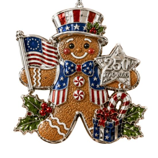 Patriotic Gift for Friends 250th Anniversary Christmas Ornament, Acrylic Hanging Decor Ornaments with Eagle Santa Liberty Bell,1776-2026 Commemorative