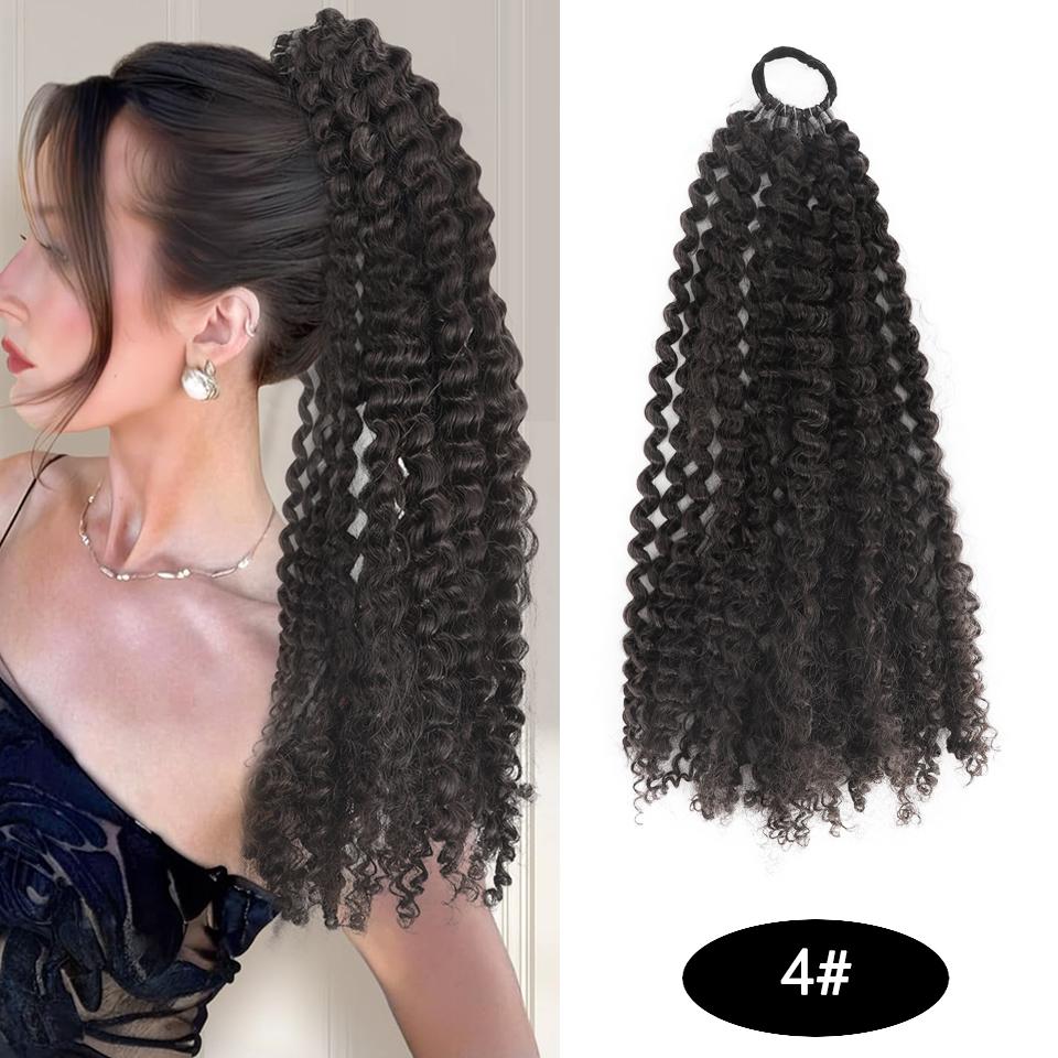 Небольшие вьющиеся длинные волосы для наращивания в виде конского хвоста, резинка, синтетические термостойкие волокна, наращивание в виде конского хвоста, черный, красный, коричневый, женский парик