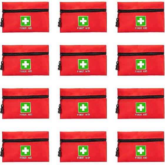 Red Emergency Bag First Aid Small Empty Travel Rescue Pouch First Responder Storage Medicine Pocket Bags for Car Home Office Kitchen Sport Ourdoors