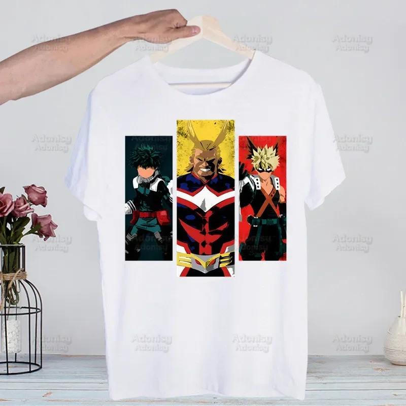 My Hero Academia Hip Hop Streetwear T Shirt Harajuku Todoroki TShirts Short Sleeve Casual Bakugou Deku Anime T-Shirt Tops Tees