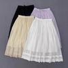 Lace Skirts Women Summer Lace-up Elasticated Solid Color Casual Simple Loose Skirts