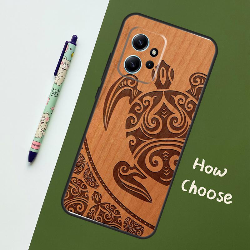 Turtle Elephant Dragon Wood Case For Xiaomi Redmi Note 12 11 10 9 Pro 12S 11S 10S 9S Back Cover For Redmi 12 9C 10C 12C