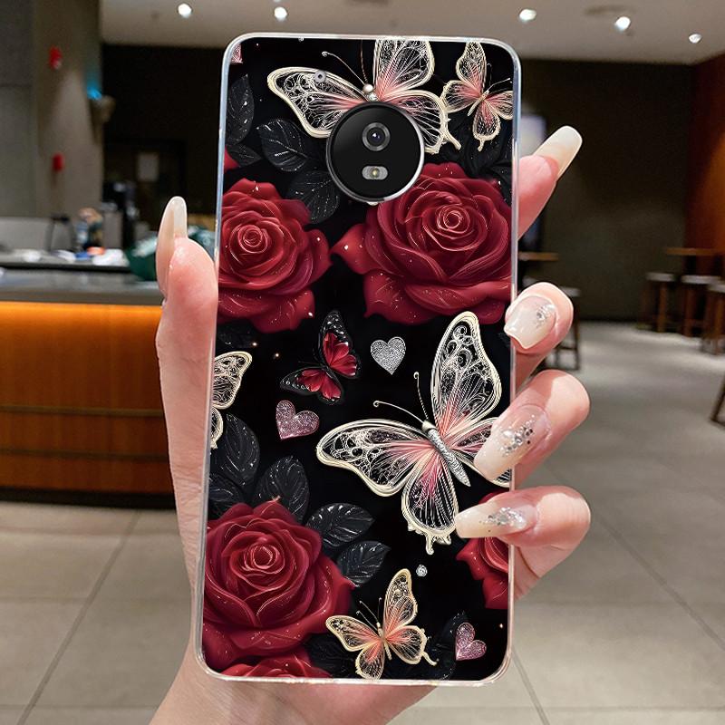 For Motorola Moto G5 Plus Case Clear Luxury Fashion Butterfly Flower Soft TPU Silicone Phone Cover for Motorola G5 Plus G5+ Case