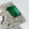 Hyperbole Rectangular Lady Rings for Party AAA Green Cubic Zirconia Gorgeous Women Accessories Anniversary Mom Gift Rings