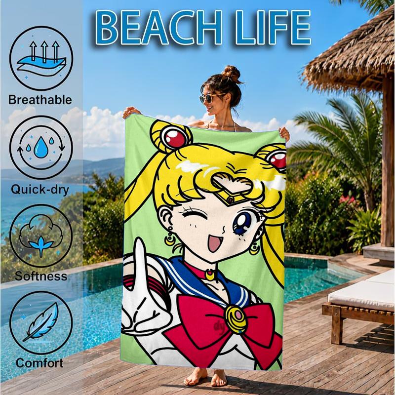 Christmas anime Princess Beach Towel, Microfiber Beach Towel, Perfect For Pool, Beach, Travel, Home Decor Beach Party Fan gifts