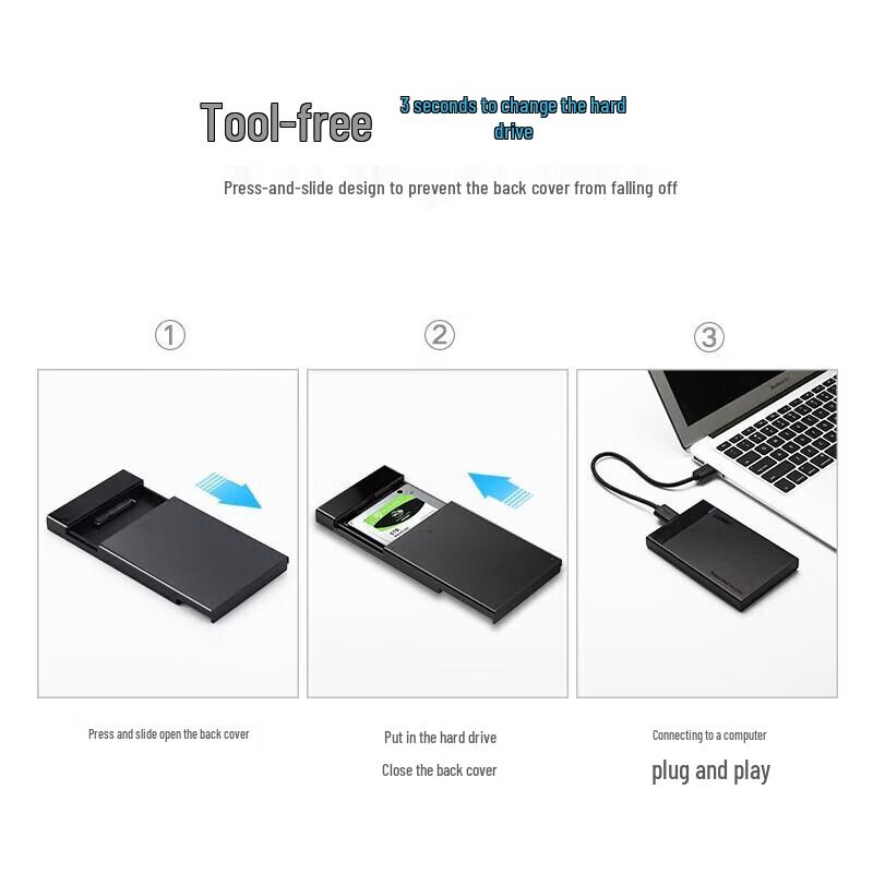 Ugreen Корпус для 2,5-дюймового SATA жесткого диска USB 3.0 Type-C