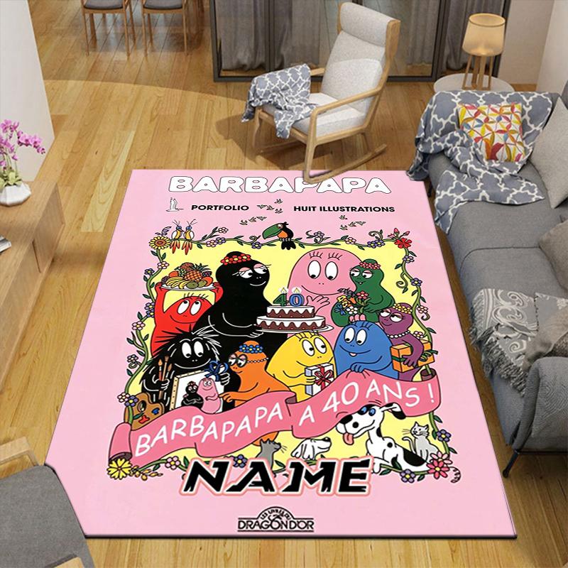 Custom 1Pc Barbapapa Anniversary Celebration Rug Office Carpet Indoor Outdoor Entrance Doormat Nonslip Soft And Comfortable Living Room D9152