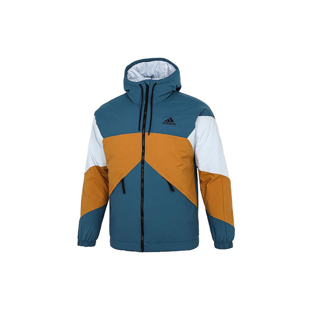 Adidas Теплая хлопковая куртка с цветными блоками, мужская верхняя одежда, цвет милитари-синий GT7396