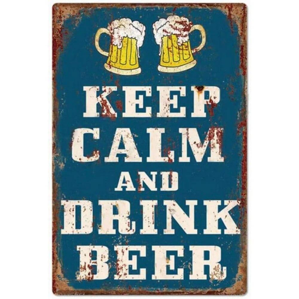 All You Need Is Beer Metal Tin Signs Beer Cups Posters Plate Wall Decoration for Bars Man Cave Cafe Clubs Retro Posters Plaque