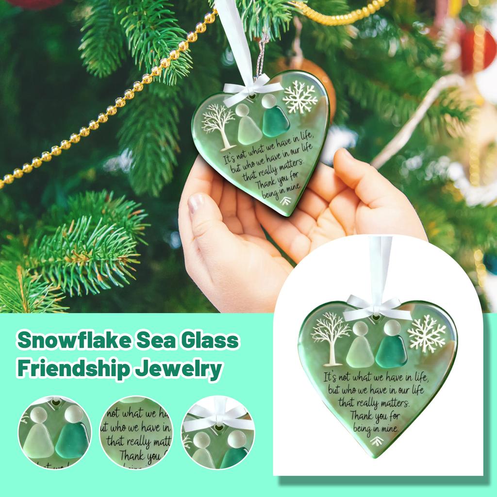 Snowflake Shaped Sea Glass Friendship Ornament