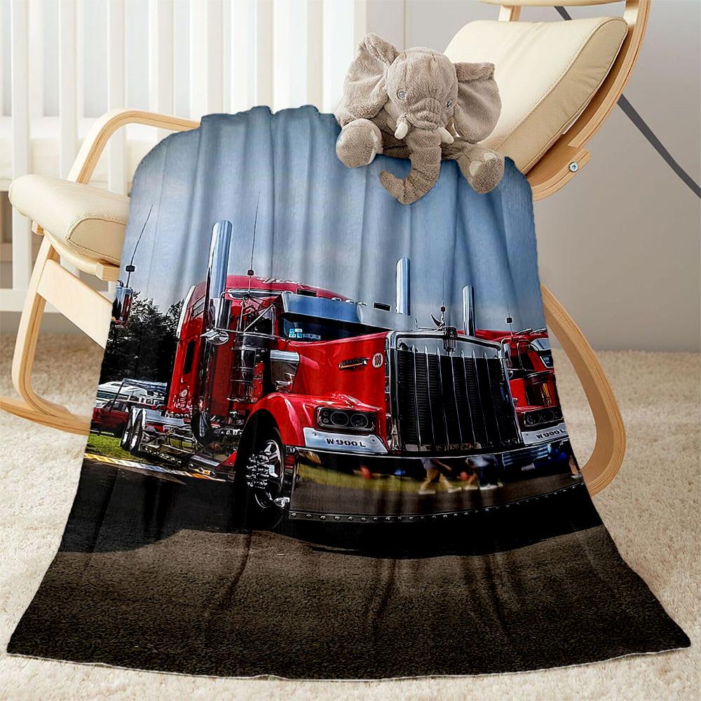 Kw Heavy Trucks Blanket Soft Warm Cozy Suitable For Livingroom Office Seaside Allseason Use Digital Print Perfect Gift For Relatives And Friends
