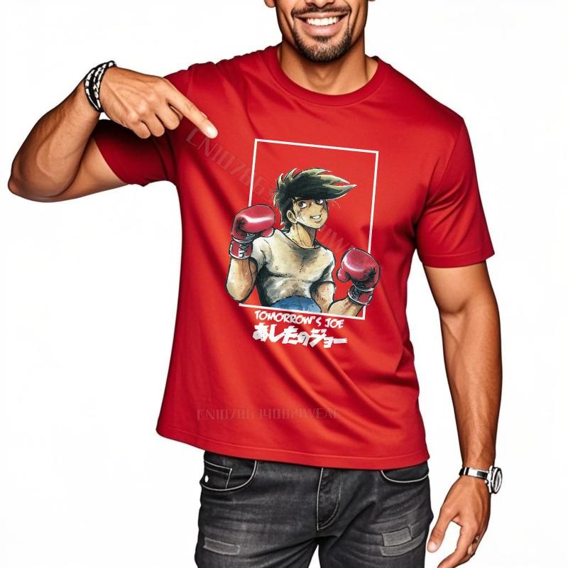 Unisexs Top Graphic Everyday Tees Anime Character Boxing Pose Cotton Short Sleeve Shirt Trendy Short sleeve Cotton Tshirt