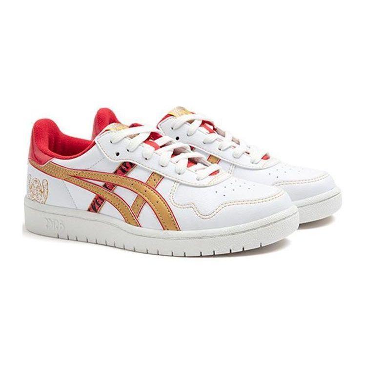 Asics Japan S Tiger Year Synthetic Leather Casual Low-Top Kids Skate Shoes Kids Skate Shoes White Gold Red 1204A094-100