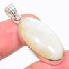 Natural Rainbow Moonstone Gemstone 925 Sterling Silver Pendant 1.69" J4m35