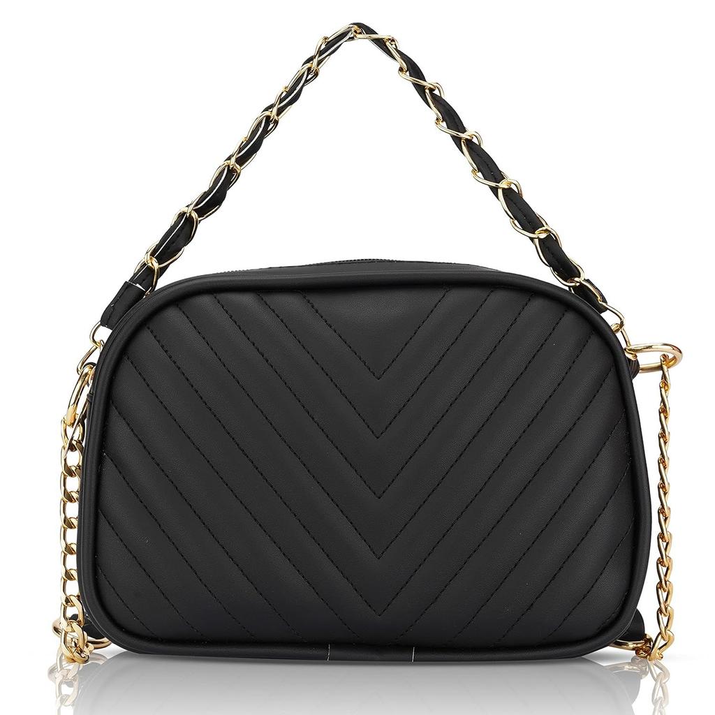 Стеганая сумка-слинг Vogueish для девочек/женщин (черный) | Стильные сумки через плечо на плечо для девочек