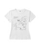 PAGESIISII Line Hand-Drawing Print Slim Fit Short Sleeve T-Shirt Black