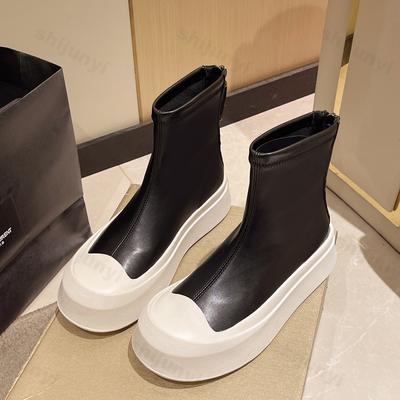 2025 Новые дизайнерские ботильоны женские осенне-зимние модные спортивные ботинки на молнии с застежкой-молнией на платформе с толстым каблуком женские короткие ботильоны