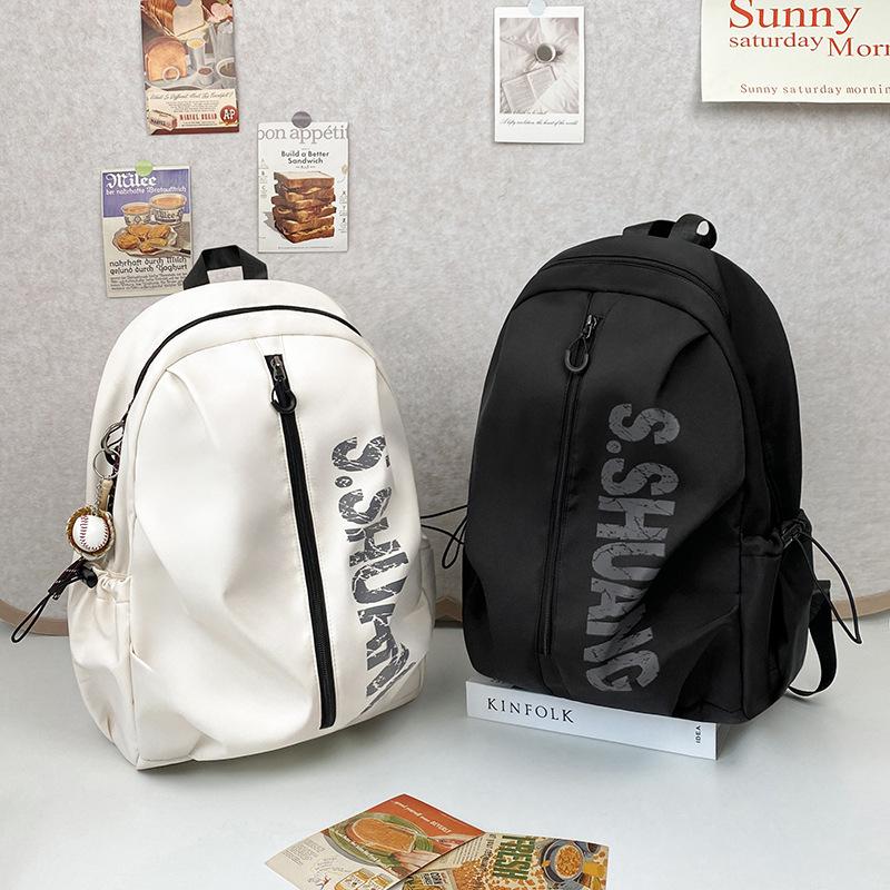 Schoolbag female Korean version large capacity trendy fashion backpack junior high school high school student schoolbag simple computer backpack