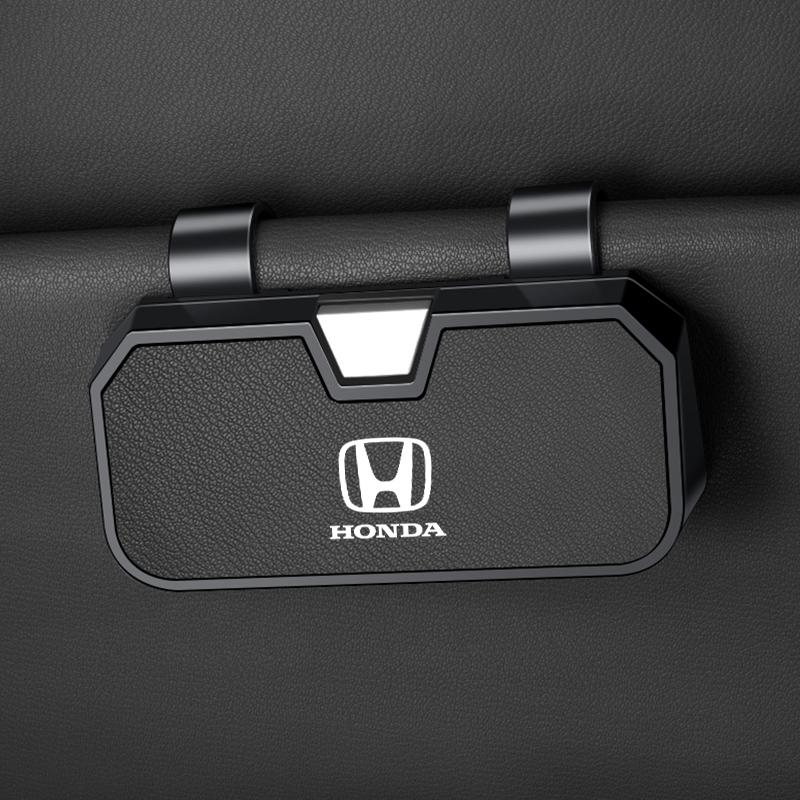 ydcr7 Car Logo Sun Visor Glasses Box Sunglasses Clip Card Ticket Holder For Honda Civic Fit Accord CRV Spirior Odyssey CITY Envix Jade