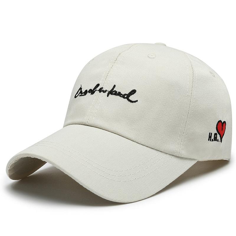 Женская Бейсболка с Вышивкой Буквы Сердце Летняя Мужская Однотонная Snapback Унисекс Шляпа от Солнца Осень Спортивная Хип-Хоп Бейсболка Кепка