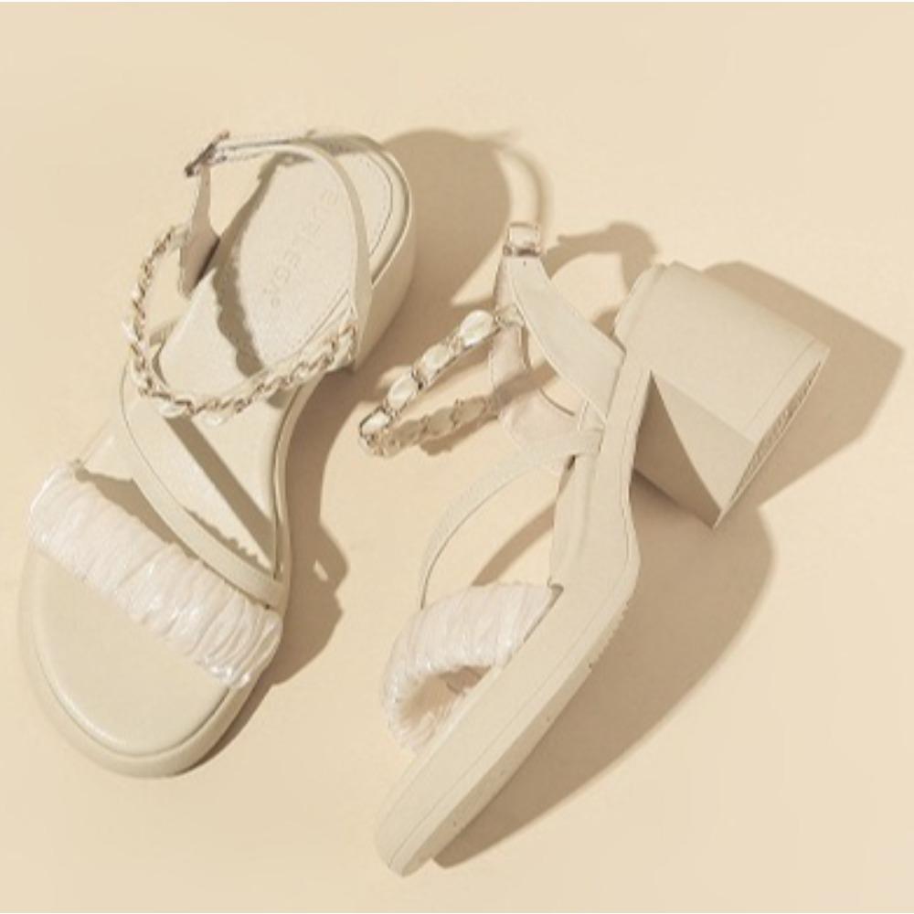 Модная обувь на высоком каблуке Женские летние новые водонепроницаемые сандалии на толстой подошве и платформе с толстым каблуком Женские французские универсальные женские сандалии