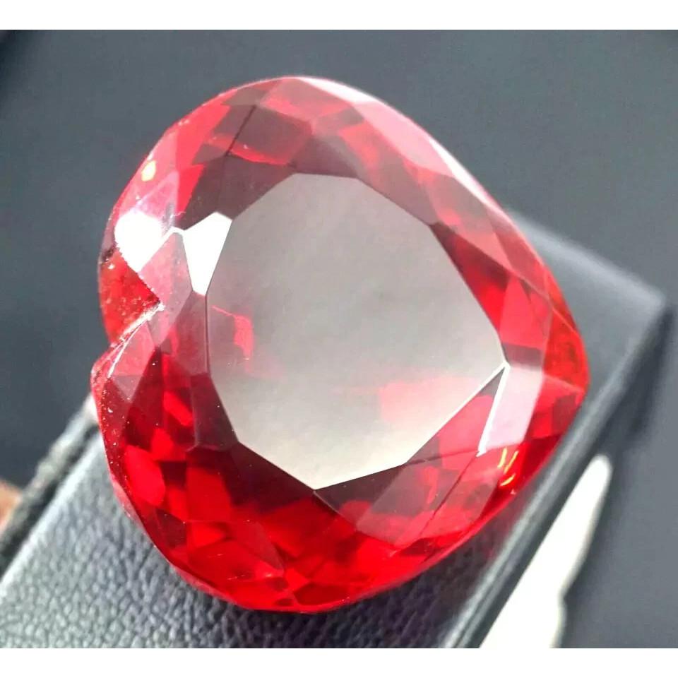 Natural Red Color Topaz Brazilian 100+ Ct Heart Cut Certified Stunning Gemstone