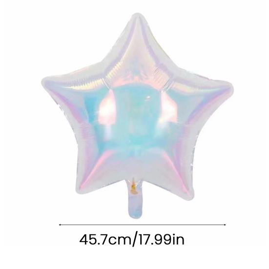 2 Pcs Iridescent 4D Balloons Large Holographic Foil Balloon Rainbow Mylar Aluminum Balloon for Birthday Wedding Baby Shower Party Decoration