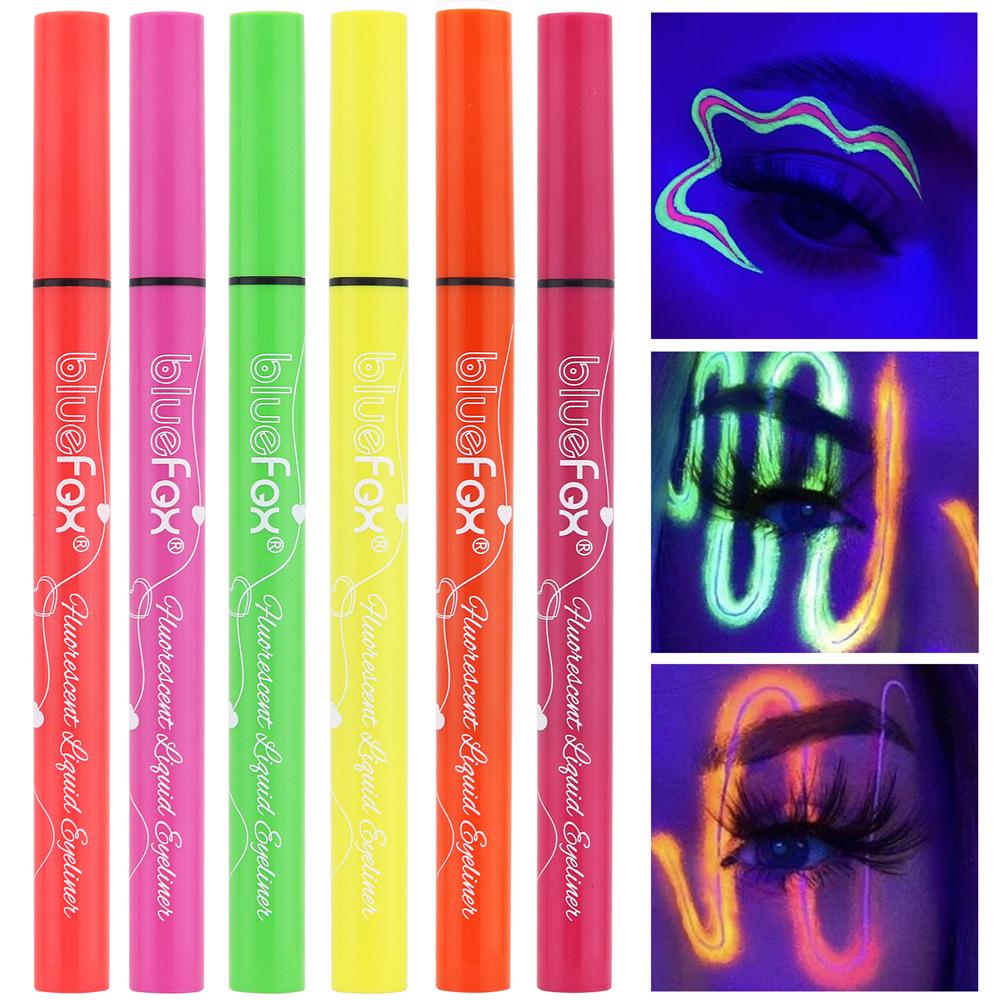 Набор флуоресцентных жидких подводк для глаз 6 цветов Halloween UV Glow - Стойкие, Яркие оттенки